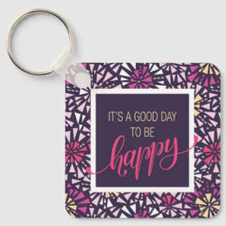 Porte-clés Purple C'est un bon jour pour être heureux Abstrai