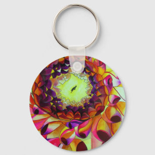 Porte-clés Purple Dahlia abstract original flower art
