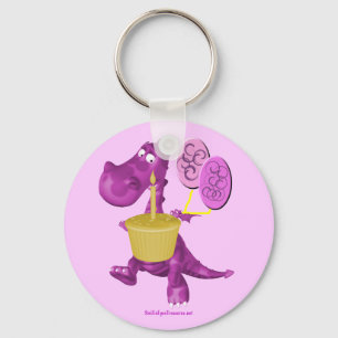 Porte-clés Purple Dragon Cupcake And Balloons Keychain