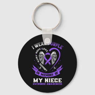 Porte-clés Purple En Mémoire De Ma Nièce Drogue Overdose Adjé