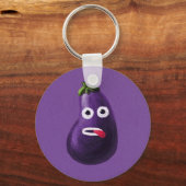Porte-clés Purple Funny Cartoon Eggplant (Recto)