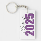 Porte-clés Purple Glitter Classe de 2025 (Devant)