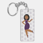 Porte-clés Purple Glitzy Party Girl (Devant gauche)