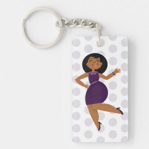 Porte-clés Purple Glitzy Party Girl