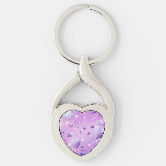 Porte-clés Purple Glow Heart Metal Keychain (Devant)