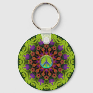 Porte-clés Purple Green : Art Mandala géométrique