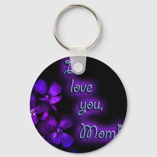 Porte-clés Purple I Love You Maman design (Recto)