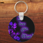 Porte-clés Purple I Love You Maman design (Recto)