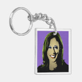 Porte-clés Purple Kamala Harris Pop Art (Devant gauche)