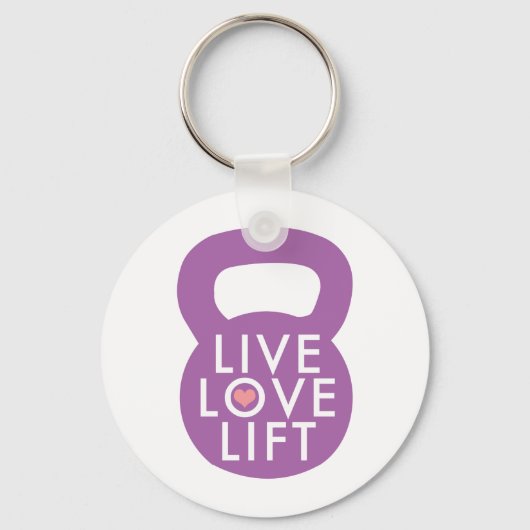 Porte-clés Purple "Live Love Lift" (Recto)