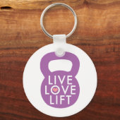 Porte-clés Purple "Live Love Lift" (Recto)