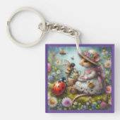 Porte-clés Purple Love Charity Bible Verse mignon souris (Devant)