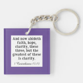 Porte-clés Purple Love Charity Bible Verse mignon souris (Dos)