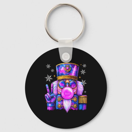 Porte-clés Purple Nutcracker Blowing Bubble Gum Cute Christma (Recto)