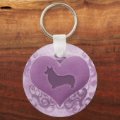 Porte-clés Purple Pembroke Welsh Corgi Valentine (Recto)