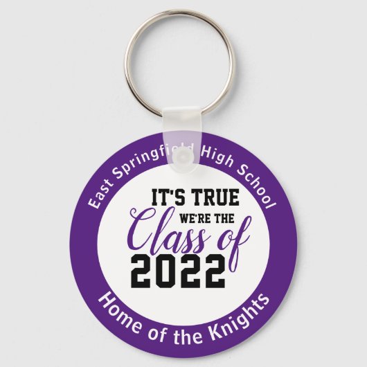 Porte-clés Purple Personalized High School Class de 2022 (Recto)