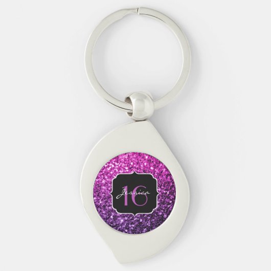 Porte-clés Purple Pink Ombre parties scintillant scintille Sw (Devant)
