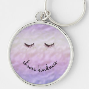 Porte-clés Purple rose Ombre noir cils doux
