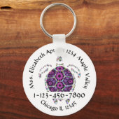 Porte-clés Purple Sea Turtle Accueil Coordonnées (Recto)