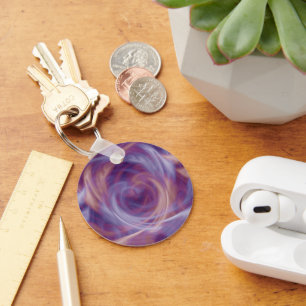 Porte-clés Purple Smoke Basic Round Button Porte - clé