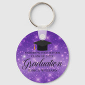 Porte-clés Purple Sparkle Graduate Chic Custom (Recto)