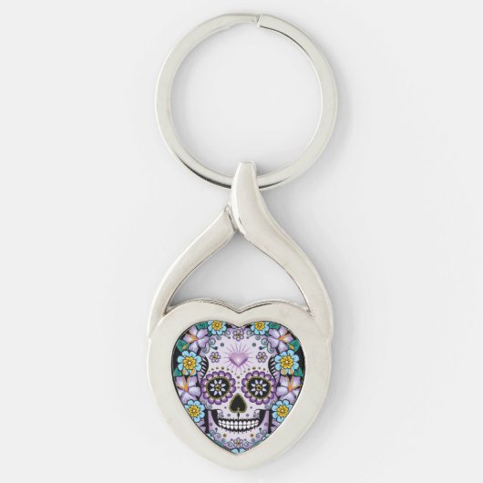 Porte-clés Purple Sugar Skull (Devant)