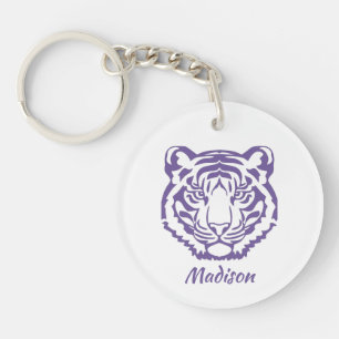 Porte-clés Purple Tiger Mascot cadeau de l'école