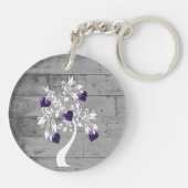 Porte-clés Purple Tree of Hearts Porte - clé personnalisé (Dos)