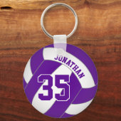 Porte-clés purple volleyball player custom name jersey number (Recto)