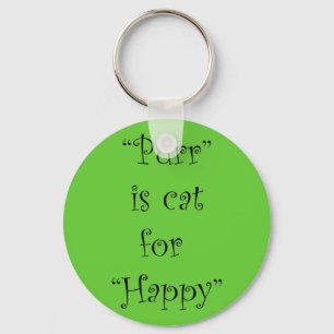 Porte-clés purr est chat pour heureux