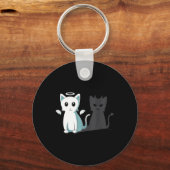 Porte-clés Purr Evil Devil Chat Halloween Happy Chat Angel De (Recto)