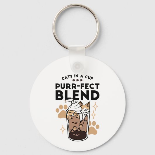 Porte-clés Purr-fect Blend : Cat and Coffee Art for Pet Lover (Recto)