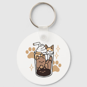 Porte-clés Purr-fect Blend : Cat and Coffee Art for Pet Lover