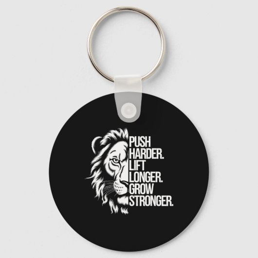 Porte-clés Push Harder. Soulevez Plus Longtemps. Augmentez Pl (Recto)