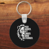 Porte-clés Push Harder. Soulevez Plus Longtemps. Augmentez Pl (Recto)