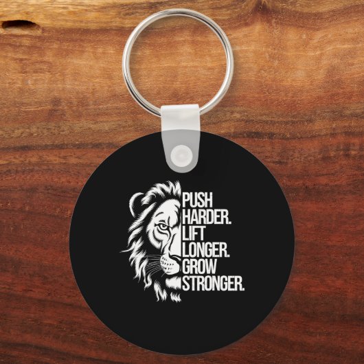 Porte-clés Push Harder. Soulevez Plus Longtemps. Augmentez Pl (Recto)
