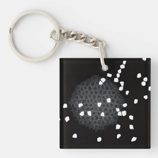 Porte-clés puzzle brisé noir et blanc (Devant)
