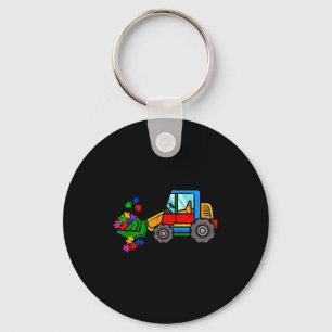 Porte-clés Puzzle de bulldozer mois de la sensibilisation à l
