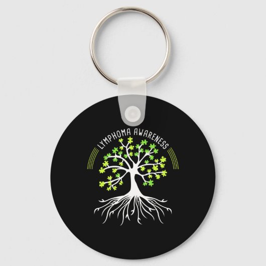 Porte-clés Puzzle de l'arbre de sensibilisation au lymphome (Recto)