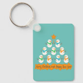 Porte-clés Pyramide des sapins de Noël faite de bonhommes de  (Recto)