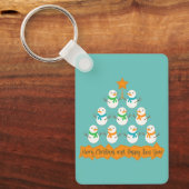 Porte-clés Pyramide des sapins de Noël faite de bonhommes de  (Recto)