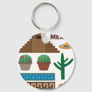Porte-clés pyramide mexicaine