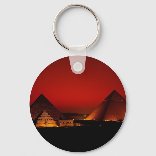 Porte-clés Pyramides au coucher de soleil rouge (Recto)