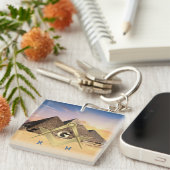 Porte-clés Pyramides Monogramme Porte - clé maçonnique (Devant Droit)