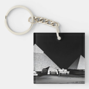 Porte-clés Pyramides noires et blanches