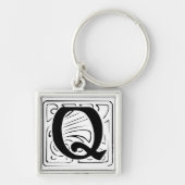 Porte-clés Q Monogramm schwarz weiß Schlüsselanhänger (Devant)