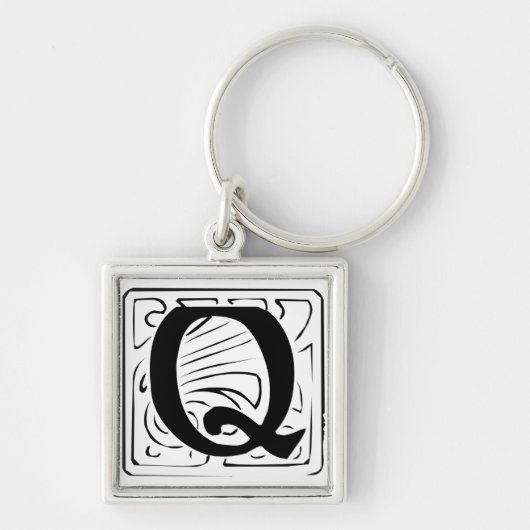 Porte-clés Q Monogramm schwarz weiß Schlüsselanhänger (Devant)