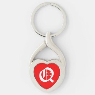 Porte-clés "Q" Porte - clé du coeur rouge