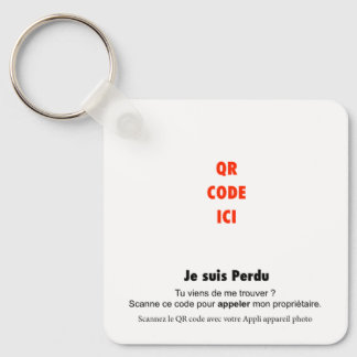 Porte-clés QR Code Anti-Perte Pour Clés, Animaux & Enfants