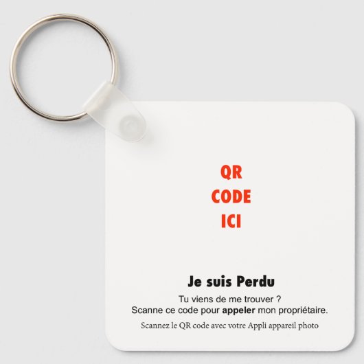 Porte-clés QR Code Anti-Perte Pour Clés, Animaux & Enfants (Recto)